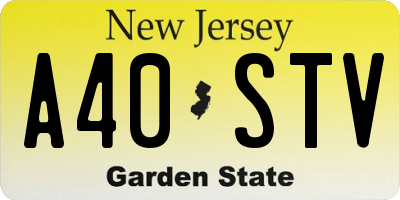 NJ license plate A40STV