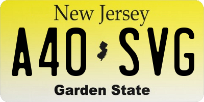 NJ license plate A40SVG