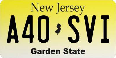 NJ license plate A40SVI