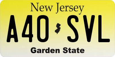 NJ license plate A40SVL