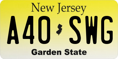 NJ license plate A40SWG