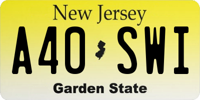 NJ license plate A40SWI