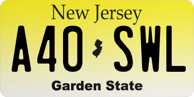 NJ license plate A40SWL