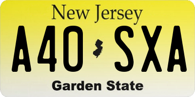 NJ license plate A40SXA