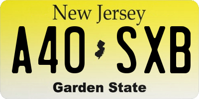 NJ license plate A40SXB
