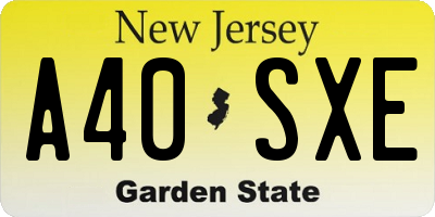 NJ license plate A40SXE