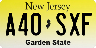 NJ license plate A40SXF