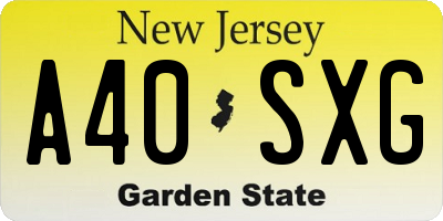 NJ license plate A40SXG