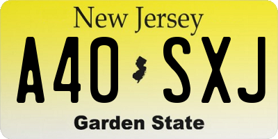NJ license plate A40SXJ