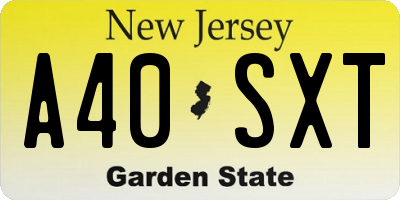 NJ license plate A40SXT