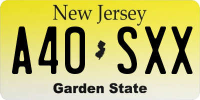 NJ license plate A40SXX