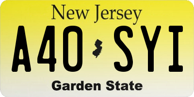 NJ license plate A40SYI