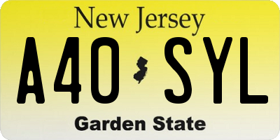 NJ license plate A40SYL