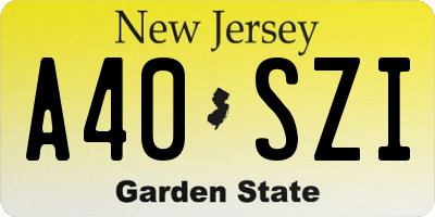 NJ license plate A40SZI