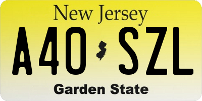 NJ license plate A40SZL