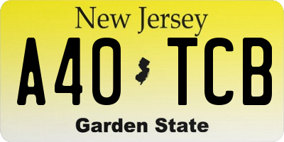 NJ license plate A40TCB
