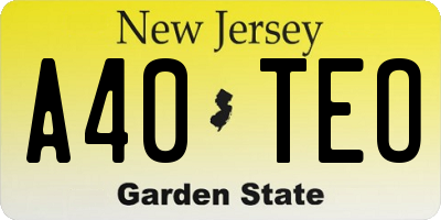 NJ license plate A40TEO