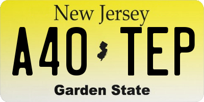 NJ license plate A40TEP