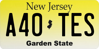 NJ license plate A40TES