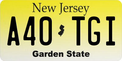 NJ license plate A40TGI