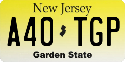 NJ license plate A40TGP