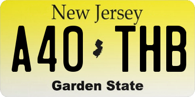 NJ license plate A40THB