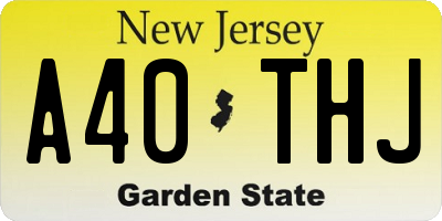 NJ license plate A40THJ
