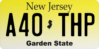 NJ license plate A40THP