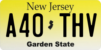 NJ license plate A40THV