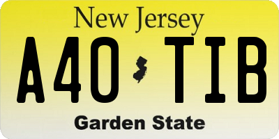 NJ license plate A40TIB