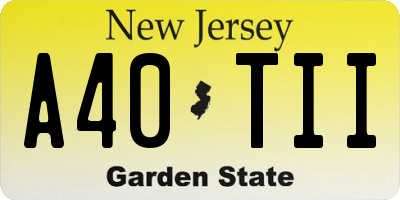 NJ license plate A40TII
