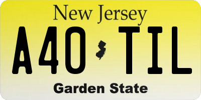 NJ license plate A40TIL