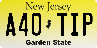 NJ license plate A40TIP