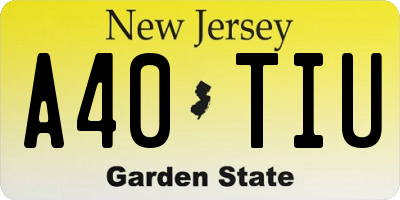 NJ license plate A40TIU