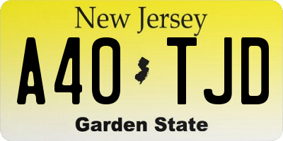 NJ license plate A40TJD