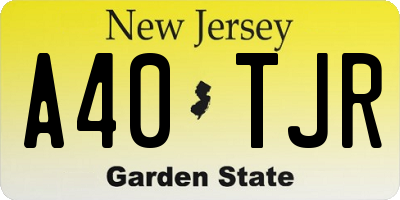 NJ license plate A40TJR