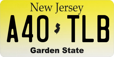 NJ license plate A40TLB
