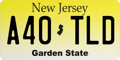 NJ license plate A40TLD