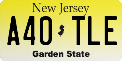 NJ license plate A40TLE