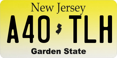 NJ license plate A40TLH