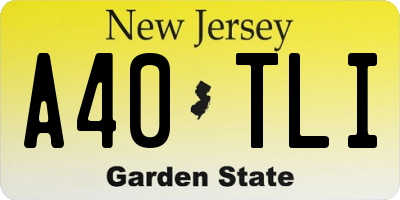 NJ license plate A40TLI