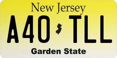 NJ license plate A40TLL