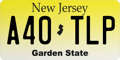 NJ license plate A40TLP