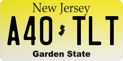 NJ license plate A40TLT