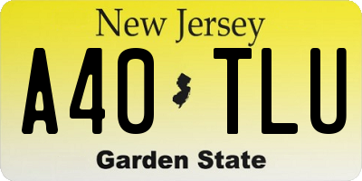 NJ license plate A40TLU