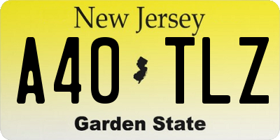 NJ license plate A40TLZ