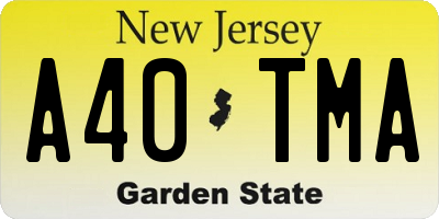 NJ license plate A40TMA