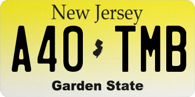 NJ license plate A40TMB