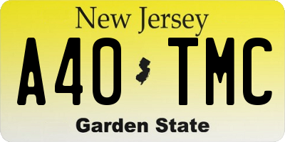 NJ license plate A40TMC