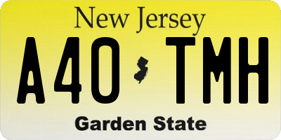 NJ license plate A40TMH